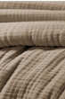 Bout de lit 90 x 220 cm Quadruple Gaze de Coton Matelassé BELLA Ficelle