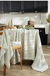 Nappe 150 x 250 cm Double Gaze de Coton Rayée Eucalyptus– LIVIA