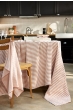 Nappe Rayée 150 x 350 cm Double Gaze de Coton Abricot – LIVIA