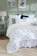 Housse de couette réversible 260 x 240 cm Double gaze de coton imprimée SUZANNE Chantilly
