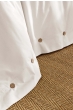 Housse de couette 240 x 220 cm + 2 taies 65 x 65 cm 100% percale de coton 120 fils PERRINE – Blanc