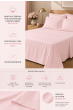 Drap Plat Percale 240 x 300 cm – Pur Coton Peigné Longues Fibres 80 Fils/cm² - Rose
