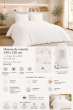 Parure de lit 240 x 220 cm Double gaze de coton GAÏA Blanc + 2 taies 60x60 cm