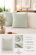 Lot de 2 Taies d’Oreiller 60 x 60 cm – Double Gaze de Coton – GAÏA Vert d'eau