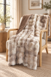 Plaid 125 x 150 cm Polyester fausse fourrure ASTRA Taupe