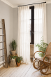 Lot de 2 Rideaux Gaze de Coton Pampa 140x300 cm Ajustables – 8 Anneaux Pinces Inclus – Rideaux Tamisants Haut de Gamme