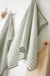Lot de 2 essuie-mains 50 x 70 cm - Double gaze de coton - VICKIE - Vichy tissé teint - Eucalyptus