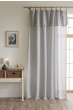 Rideau ajustable + 8 anneaux pince 140 x 270 cm Polyester fils teints effet chambray DUA Galet
