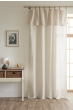 Rideau ajustable + 8 anneaux pince 140 x 270 cm Polyester fils teints effet chambray DUA Sable