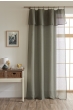 Rideau ajustable + 8 anneaux pince 140 x 270 cm Polyester effet bouclette ELDA Kaki