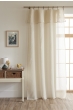 Rideau ajustable + 8 anneaux pince 140 x 270 cm Polyester effet bouclette ELDA Sable