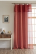 Rideau ajustable + 8 anneaux pince 140 x 270 cm Polyester effet bouclette ELDA Terracotta