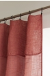 Rideau ajustable + 8 anneaux pince 140 x 270 cm Polyester effet lin NIA Terracotta