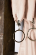 Lot de 2 Rideaux ajustables + 8 anneaux pince gaze de coton luxe 140 x 300 cm Gaia Rose