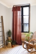 Rideau ajustable + 8 anneaux pince – Gaze de coton – 140 x 300 cm – Terracotta – Gaïa