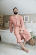 Peignoir kimono mixte S/M en quadruple gaze de coton 220 g/m² – Gaïa Rose pêche