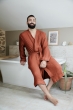 Peignoir kimono mixte S/M en quadruple gaze de coton 220 g/m² – Gaïa Terracotta