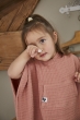 Poncho enfant mixte 6/10 ans en quadruple gaze de coton 220 g/m² – Gaïa Rose pêche