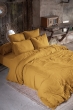 Parure de lit 240 x 220 cm Double gaze de coton GAÏA Safran + 2 taies 60x60 cm