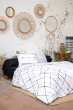 Parure de lit réversible IKAT 240 x 220 cm + 2 taies 100% coton 57 fils
