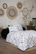 Parure de lit réversible IKAT 260 x 240 cm + 2 taies 100% coton 57 fils