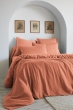 Housse de couette 200 x 200 cm – Lyocell uni LYSANDRE – Terracotta