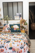 Parure de lit CHAMPETRE 200 x 200 cm + 2 taies - 100% coton imprimé réversible 57 fils