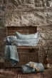 Parure Drap Housse 140 x 190 cm + 2 Taies 60x60 cm 100% Lin Français - Azur