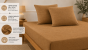 Pack Drap Housse 140 x 190 cm + 2 Taies d’Oreiller 60 x 60 cm Double Gaze de Coton GAÏA Camel
