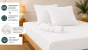 Pack Drap Housse 140 x 190 cm + 2 Taies d’Oreiller 60 x 60 cm Double Gaze de Coton GAÏA Blanc