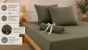 Pack Drap Housse 140 x 190 cm + 2 Taies d’Oreiller 60 x 60 cm Double Gaze de Coton GAÏA Romarin