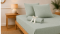 Pack Drap Housse 140 x 190 cm + 2 Taies d’Oreiller 60 x 60 cm Double Gaze de Coton GAÏA Eucalyptus