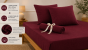 Pack Drap Housse 140 x 190 cm + 2 Taies d’Oreiller 60 x 60 cm Double Gaze de Coton GAÏA Bordeaux