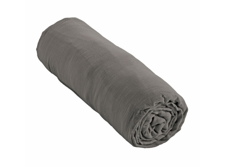 Drap Housse Double Gaze de Coton Granit– 90 x 190 cm – Bonnet 30 cm