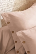 Taie d’oreiller volant plat 50 x 70 cm 100% coton percale 120 fils/cm² PERRINE Blush