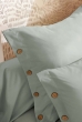 Taie d’oreiller volant plat 50 x 70 cm 100% coton Percale unie PERRINE Céladon