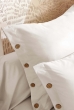 Taie d’oreiller volant plat 50 x 70 cm 100% coton Percale unie PERRINE Blanc