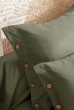 Taie d’oreiller volant plat 50 x 70 cm 100% coton Percale unie PERRINE Romarin