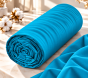 Drap housse 2 en 1 imperméable 90 x 190 cm – coton 57 fils – DUO PROTECT Cyan