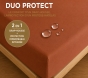 Drap housse 2 en 1 imperméable 140 x 190 cm – Coton 57 fils – DUO PROTECT Paprika