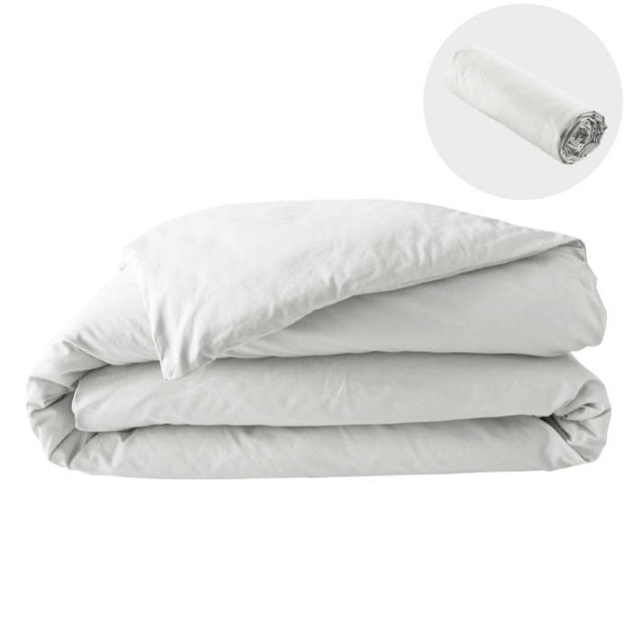 Pack parure 260 x 240 cm en percale 78 Fils + DH 160x200 cm Blanc