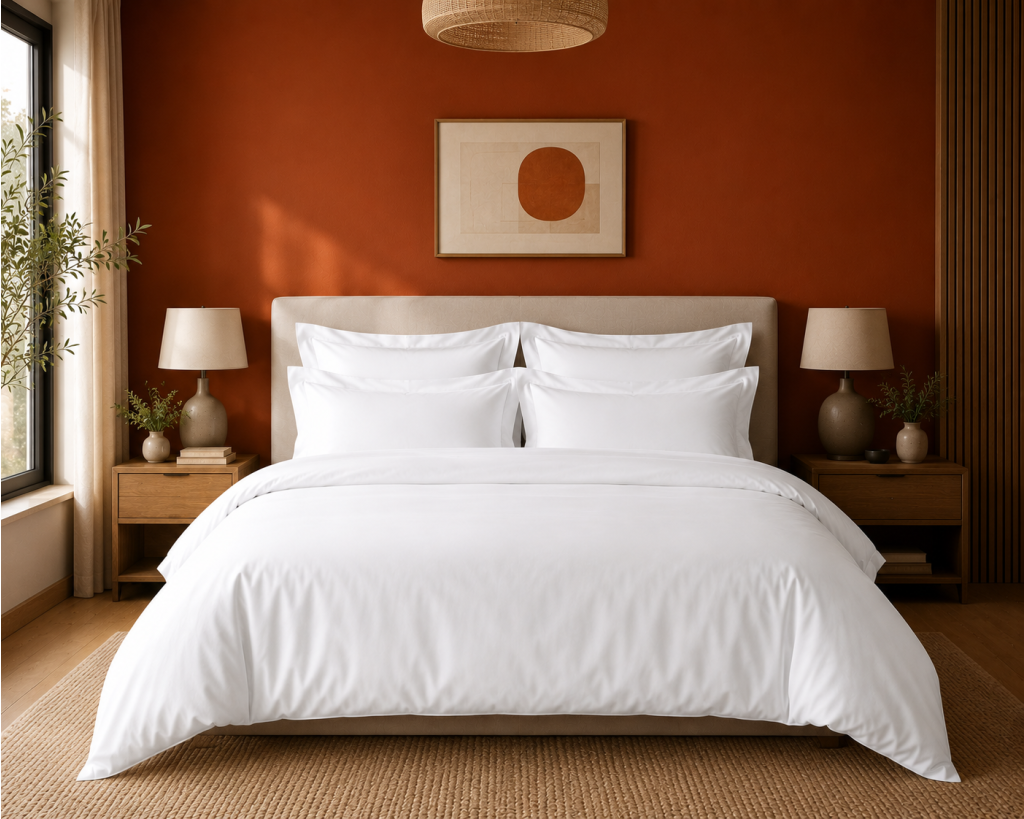 Housse de Couette 260 x 240 cm Prestige 120 Fils/cm² Satin de Coton Blanc