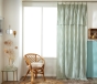 Rideau Ajustable 140 x 300 cm Double Gaze de Coton Vichy VICKIE – Eucalyptus