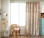Rideau Ajustable 140 x 300 cm Double Gaze de Coton Vichy VICKIE – Ficelle