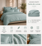 Housse de couette Prestige 260 x 240 cm Céladon – Satin de coton peigné 120 fils/cm²