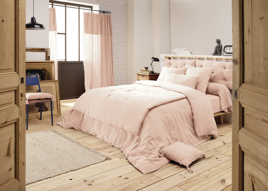 Housse de couette 280 x 240 cm King Size - Double gaze - MILA Guimauve