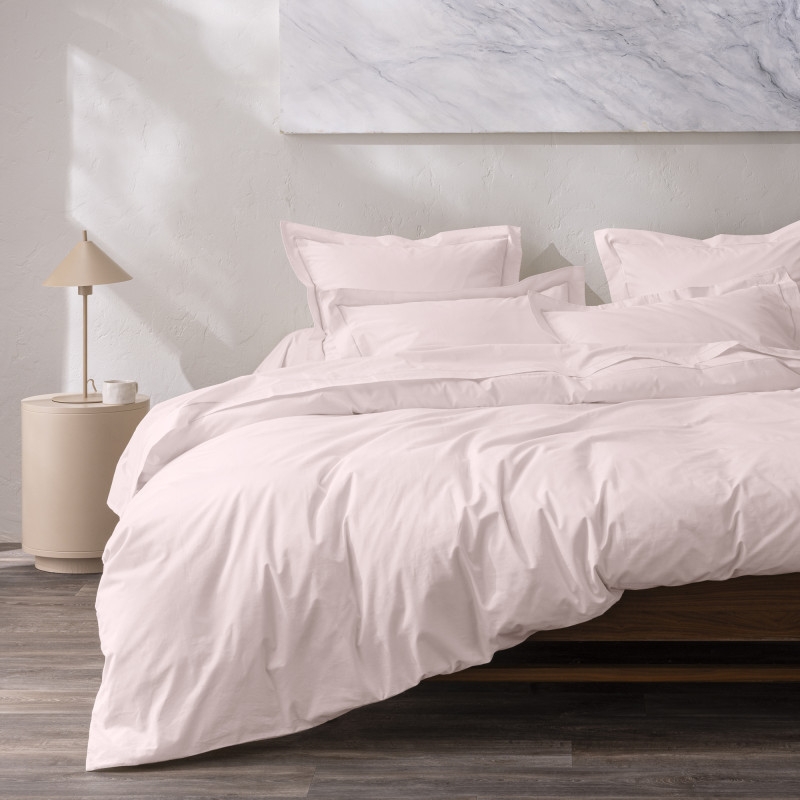 Housse de couette 240 x 220 cm Grand Hôtel Signature Rose poudré — Percale de coton peigné 80 fils/cm²