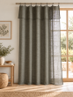 Rideau ajustable + 8 anneaux pince 140 x 270 cm Polyester effet lin NIA Kaki