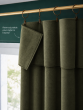 Lot de 2 rideaux velours thym 140 x 270 cm ajustables – Anneaux pince – Coton épais – CÉSAR