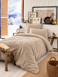 Pack Housse de couette chaude en flanelle 140 x 200 cm + drap housse 90x190 Candice Sable